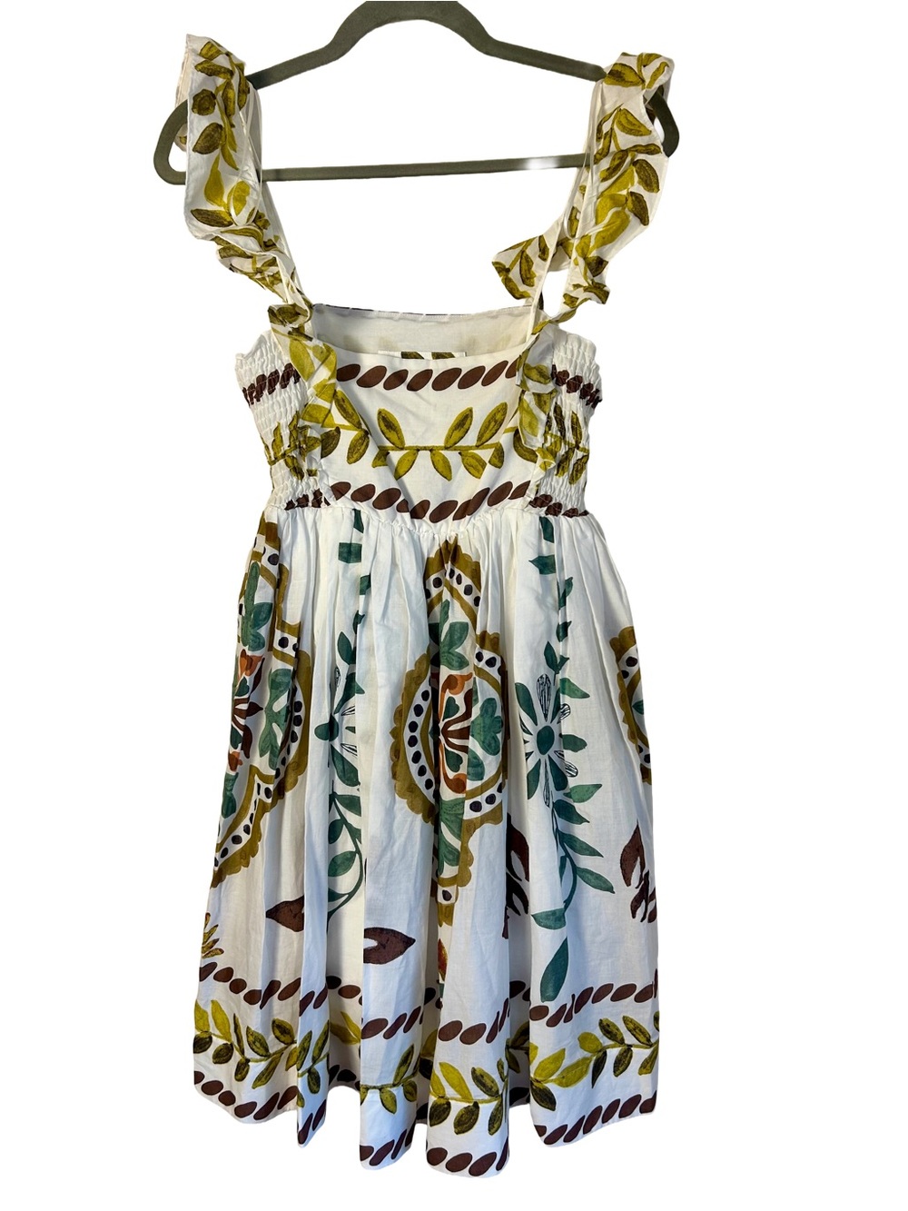 *NWT* ANTHROPOLOGIE Cotton Ruffle Sleeve Square Neck Mini Dress Small - Picture 6 of 9